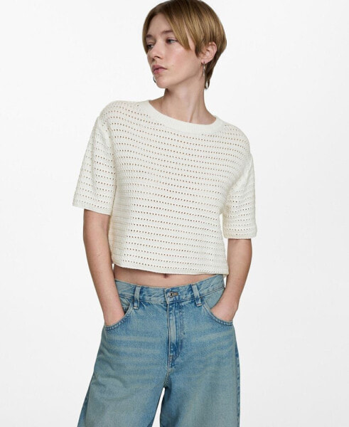 Women's Openwork Details Knitted Jumper