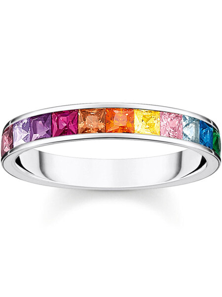 Thomas Sabo Ladies Ring TR2403-477-7-54 Stone Rainbow size 54