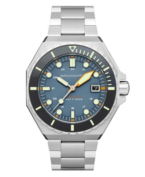 Men's Dumas Automatic Blue Yonder with Silver-Tone Solid Stainless Steel Bracelet Watch 44mm