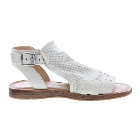 Miz Mooz Fifi 279048 Womens White Leather Hook & Loop Strap Sandals Shoes 6