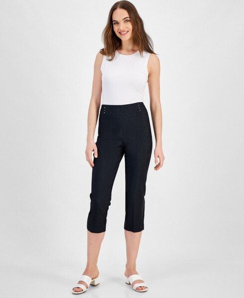 Women's Rivet-Trim Denim Capri Pants, Created for Macy's