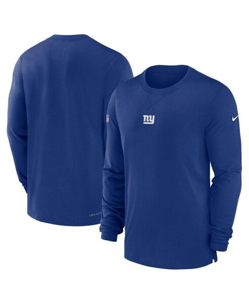 Men's Royal New York Giants 2023 Sideline Performance Long Sleeve T-shirt