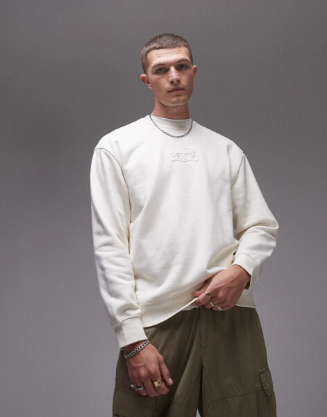 Levi's sweatshirt with batwing logo in cream