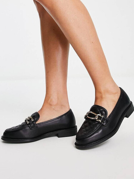 River Island chain detail loafer in black