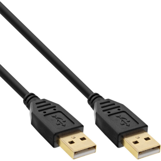 InLine USB 2.0 cable - AM/AM - black - gold plated contacts - 3m
