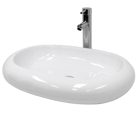Waschbecken Ovalform 630x420x120mm Weiß
