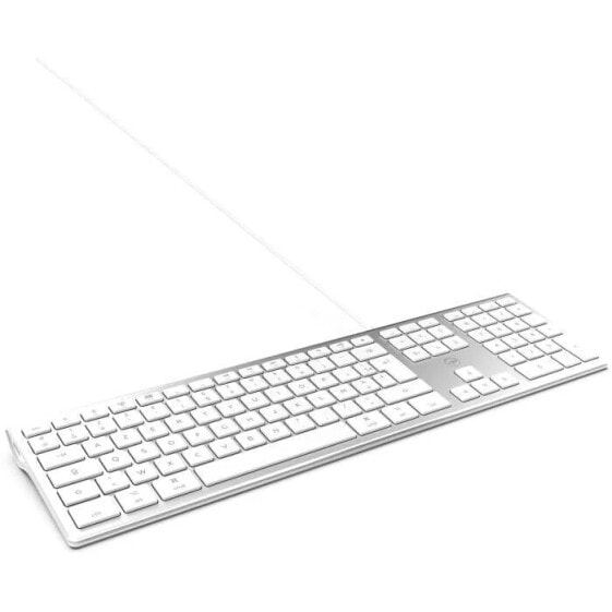MOBILITY LAB ML304304 - Kabelgebundene Touch-Design-Tastatur mit 2 USB fr Mac - AZERTY - Wei und Silber