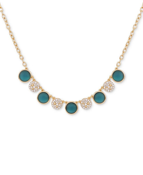 Gold-Tone Pavé & Color Crystal Statement Necklace, 18" + 3" extender