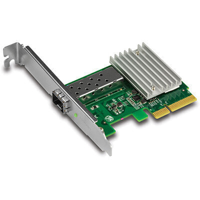 TRENDnet TEG-10GECSFP - Internal - Wired - PCI Express - Fiber - 10000 Mbit/s - Green - Silver