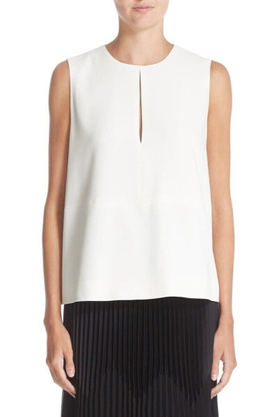 Nordstrom Signature and Caroline Issa Crepe Swing Top Sz. 8 (Ivory) 151189