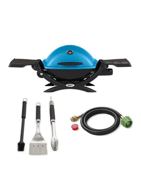 Q 1200 Gas Grill (Blue) With Adapter Hose And Premium Tool