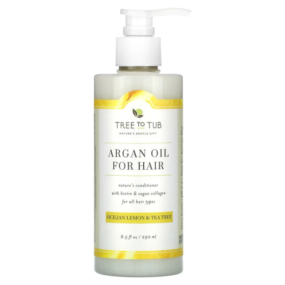 Argan Oil For Hair Conditioner, For All Hair Types, Sicilian Lemon & Tea Tree, 8.5 fl oz (250 ml)