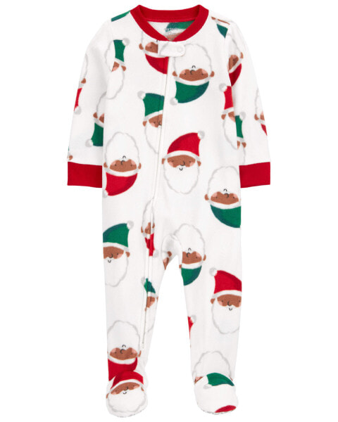 Toddler 1-Piece Santa Fleece Footie Pajamas 4T