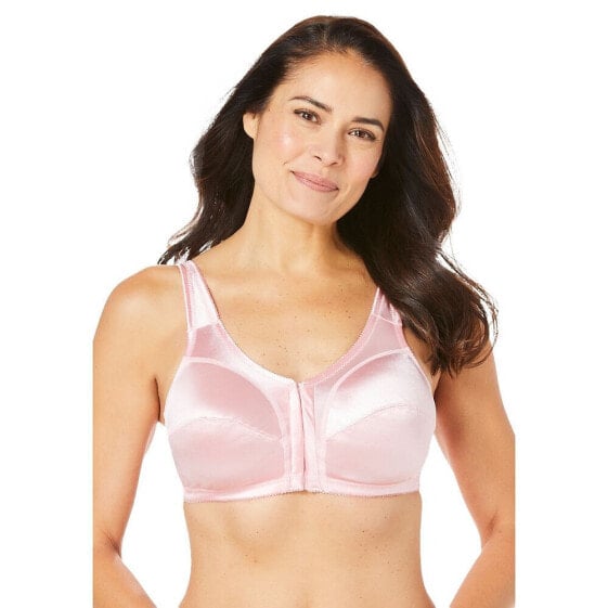 Plus Size Front-Close Satin Wireless Bra