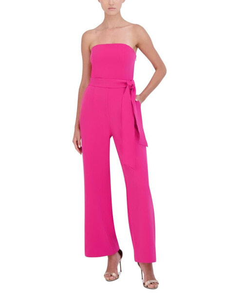 Women's Strapless Belted Jumpsuit