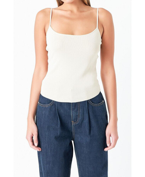 Women's Round Hem Knit Tank Top