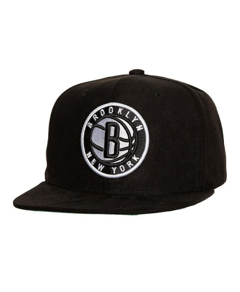 Men's Black Brooklyn Nets Sweet Suede Snapback Hat