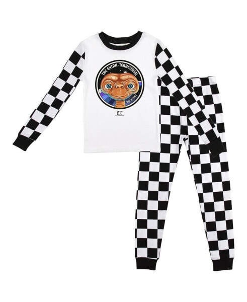 Little Boys Checkerboard Youth Long Sleeve Pajama Set