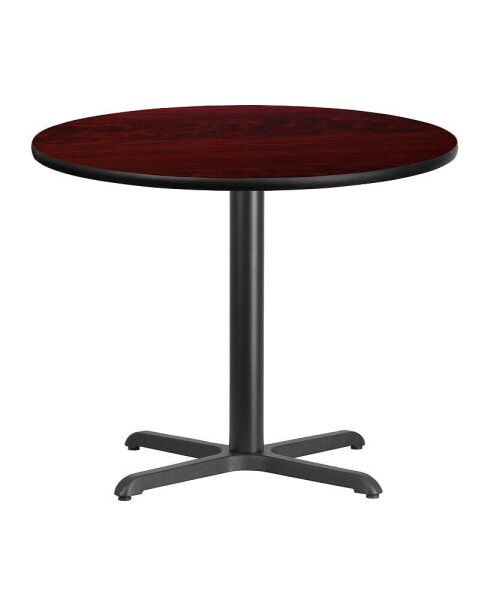 36" Round Laminate Table Top With 30"X30" Table Height Base