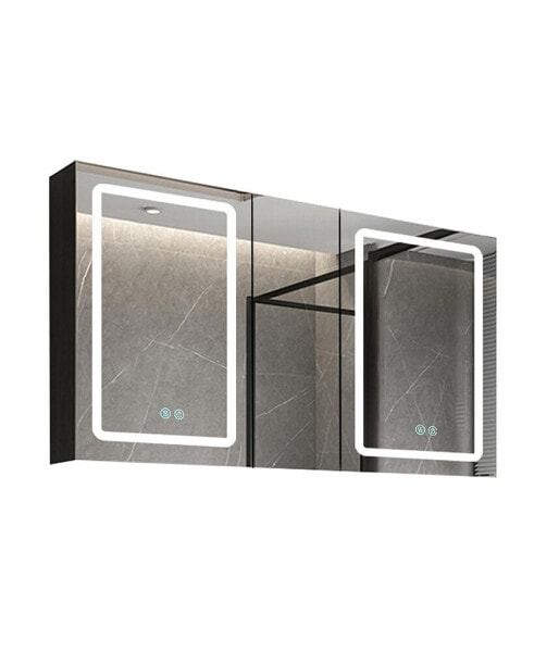 50x30 Inch LED Bathroom Medicine Cabinet Surface Mount Double Door Lighted Medicine Cabinet