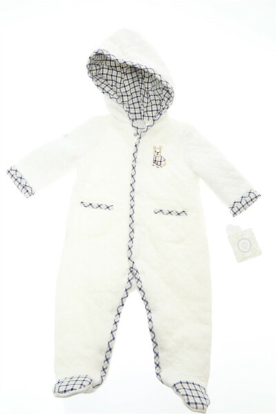 Little Me Ivory Hooded Jumpsuit Sz 6-9M $52