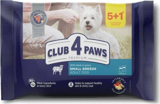 Club 4 Paws CLUB4Ł PIES 5*100g SASZ. JAGNIĘCINA