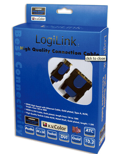 LogiLink CHB3105 - 5 m - HDMI - DVI-D - Gold - Black - Blue - Male/Male