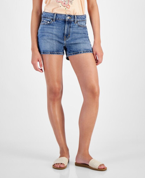 Women's Hola Solid Zip-Front Denim Shorts