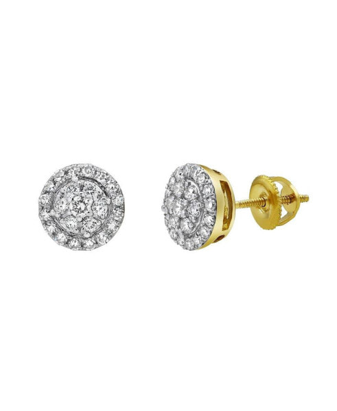 Glacier Shine 14k Yellow Gold 0.4 cttw Certified Natural Diamond Stud Earring for Men/Women, Screw Back