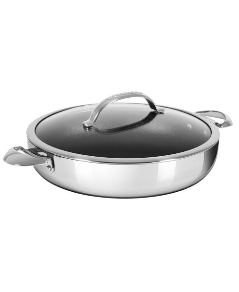 HaptIQ 5.25 qt, 4.8 L, 12.5", 32cm Nonstick Induction Suitable Covered Chef Pan, Mirror Polished Stainless Exterior