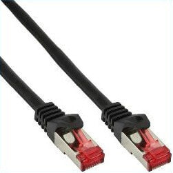 InLine Patch Cable S/FTP PiMF Cat.6 250MHz PVC CCA black 1m