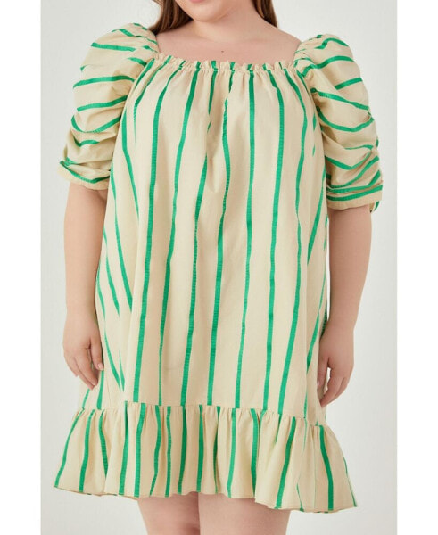 Plus Size Stripe Babydoll Dress