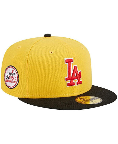 Men's Yellow, Black Los Angeles Dodgers Grilled 59FIFTY Fitted Hat