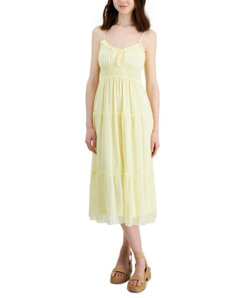 Juniors' Chiffon Lurex Midi Dress