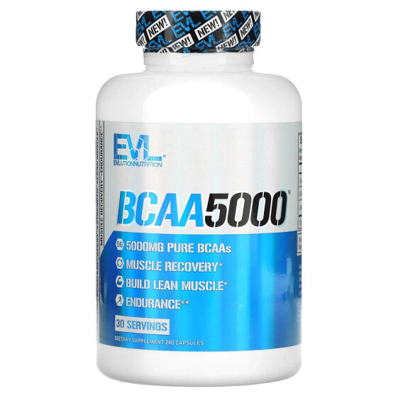Аминокислоты капсулы Evlution Nutrition BCAA5000, 240 шт
