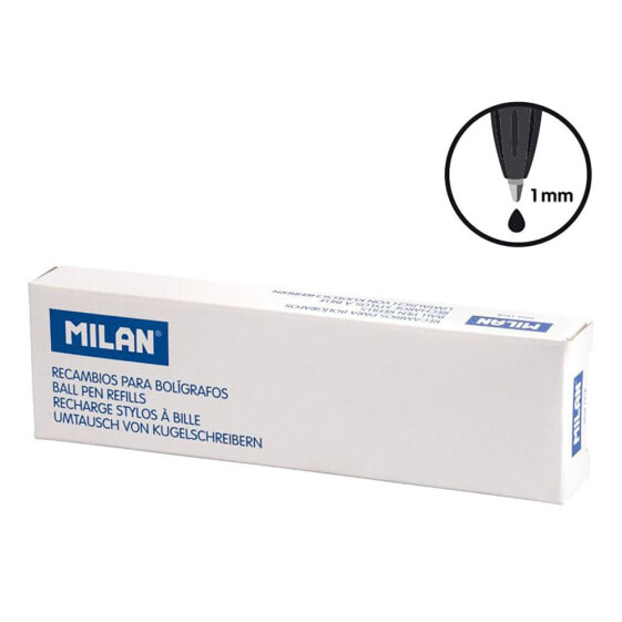 Ручка масляная MILAN Box 50 P1 Touch Mini Refills Black 1 мм