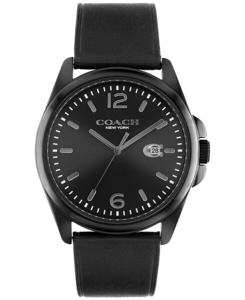 Часы COACH Greyson Черная Кожаная Стр 41mm