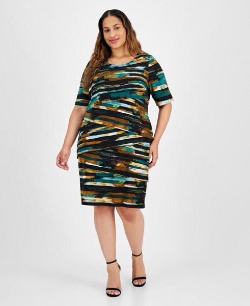 Plus Size Tiered Sheath Dress