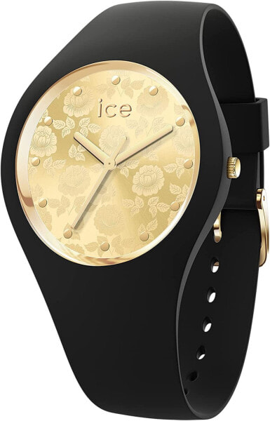 Ice-Watch - ICE flower Black chic - Schwarze Damenuhr mit Silikonarmband - 019207 (Medium)