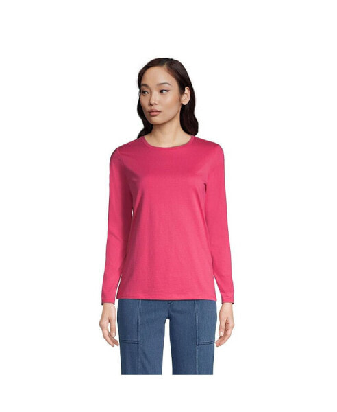 Women's Tall Relaxed Supima Cotton Long Sleeve Crewneck T-Shirt