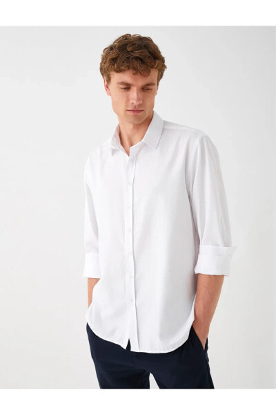 Basic Gömlek Klasik Yaka Uzun Kollu