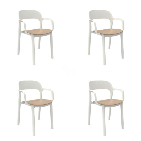 Garden chair Garbar Ona White Beige Sand polypropylene 56 x 79 x 52 cm 56 x 52 x 79 cm 4 Units (4 Pieces)