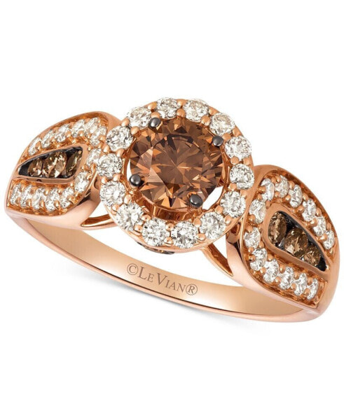 Chocolate Diamonds® (5/8 ct. t.w.) & Nude Diamonds™ (1/2 ct. t.w.) Statement Ring in 14k Rose Gold & 14k White Gold