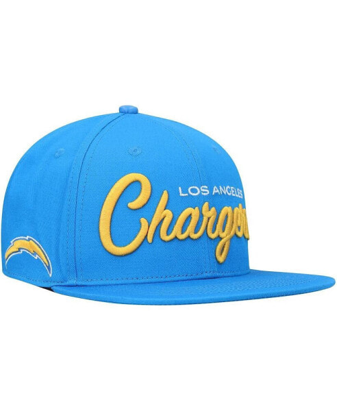 Men's Powder Blue Los Angeles Chargers Script Wordmark Snapback Hat