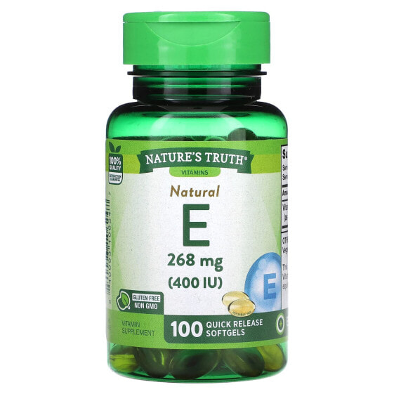 Витамин E Nature's Truth 268 мг (400 МЕ), 100 мягких капсул быстрого действия