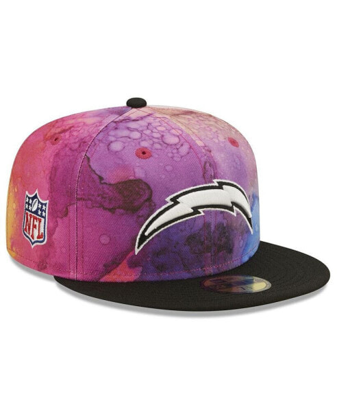 Бейсболка актуальная New Era Los Angeles Chargers 2022 NFL 59FIFTY в розовом и черном цветах для мужчин