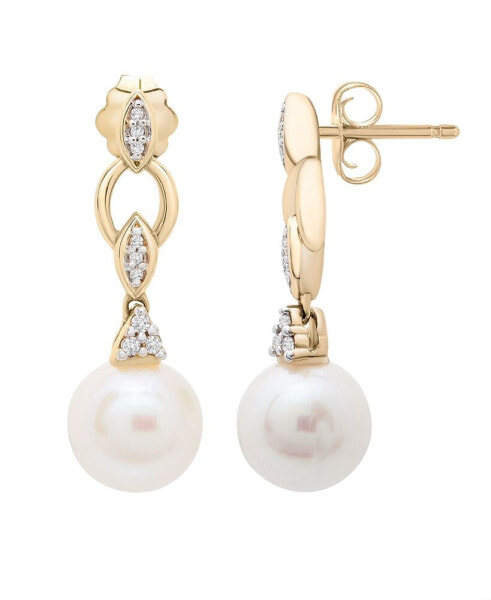 Серьги Macy's Cultured Pearl & Diamond