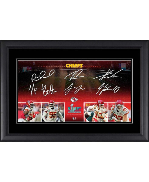 Kansas City Chiefs Facsimile Signature Framed 10" x 18" Super Bowl LVII Champions Panoramic Photograph