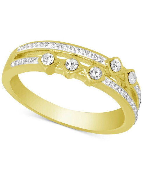 Кольцо Essentials Double Band Gold Crystal.