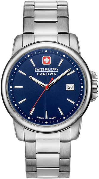 swiss military hanowa Unisex Adult Analogue Quartz Watch with Stainless Steel Strap 06-5230.7.04.003, silver, Bracelet